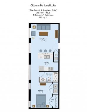 Citizens National Lofts 1-Bed 