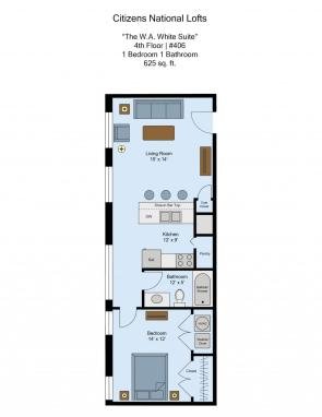 Citizens National Lofts 1-Bed 
