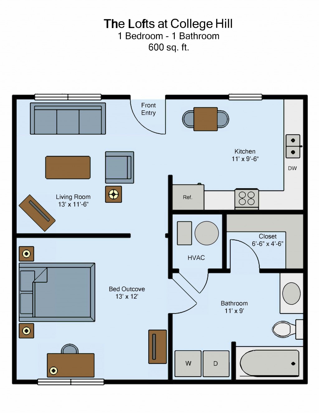 The Lofts at College Hill 1-Bed